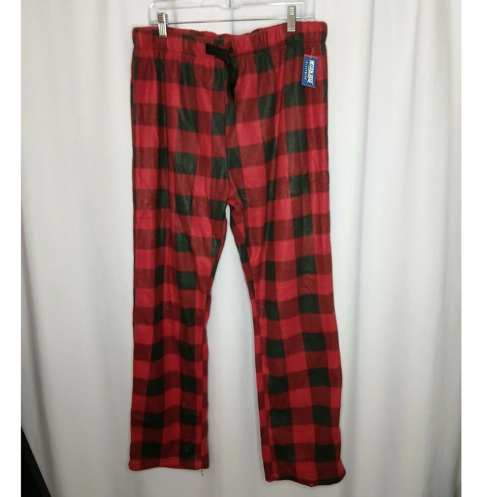 Mission Ridge Buffalo Plaid Flannel Pajama Pants Red PJs Drawstring NWT Mens XL